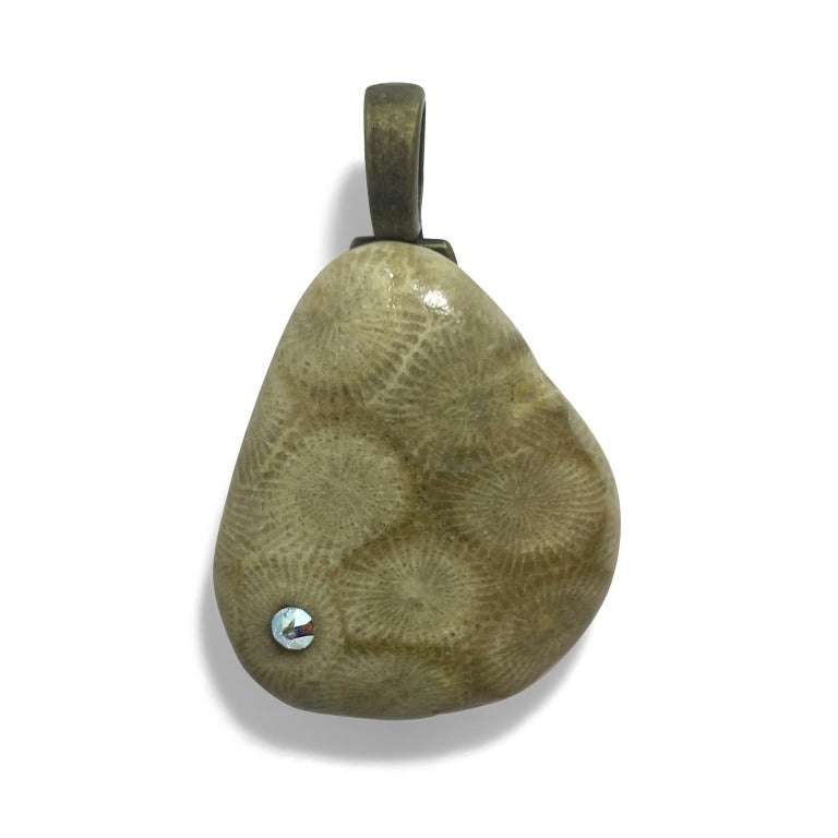 Yellow Petoskey Stone Pendant