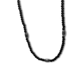 Black Jasper with Silver Accents Necklace