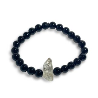 Quartz Spike with Black Jasper Bracelet