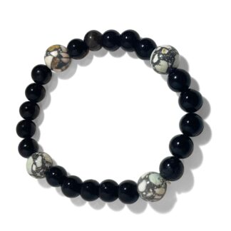 Black Jasper with Howlite Bracelet