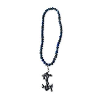 Blue Lapis Anchor Necklace 