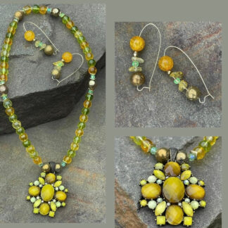 Citrine with Peridot, Matching Necklace and Earrings