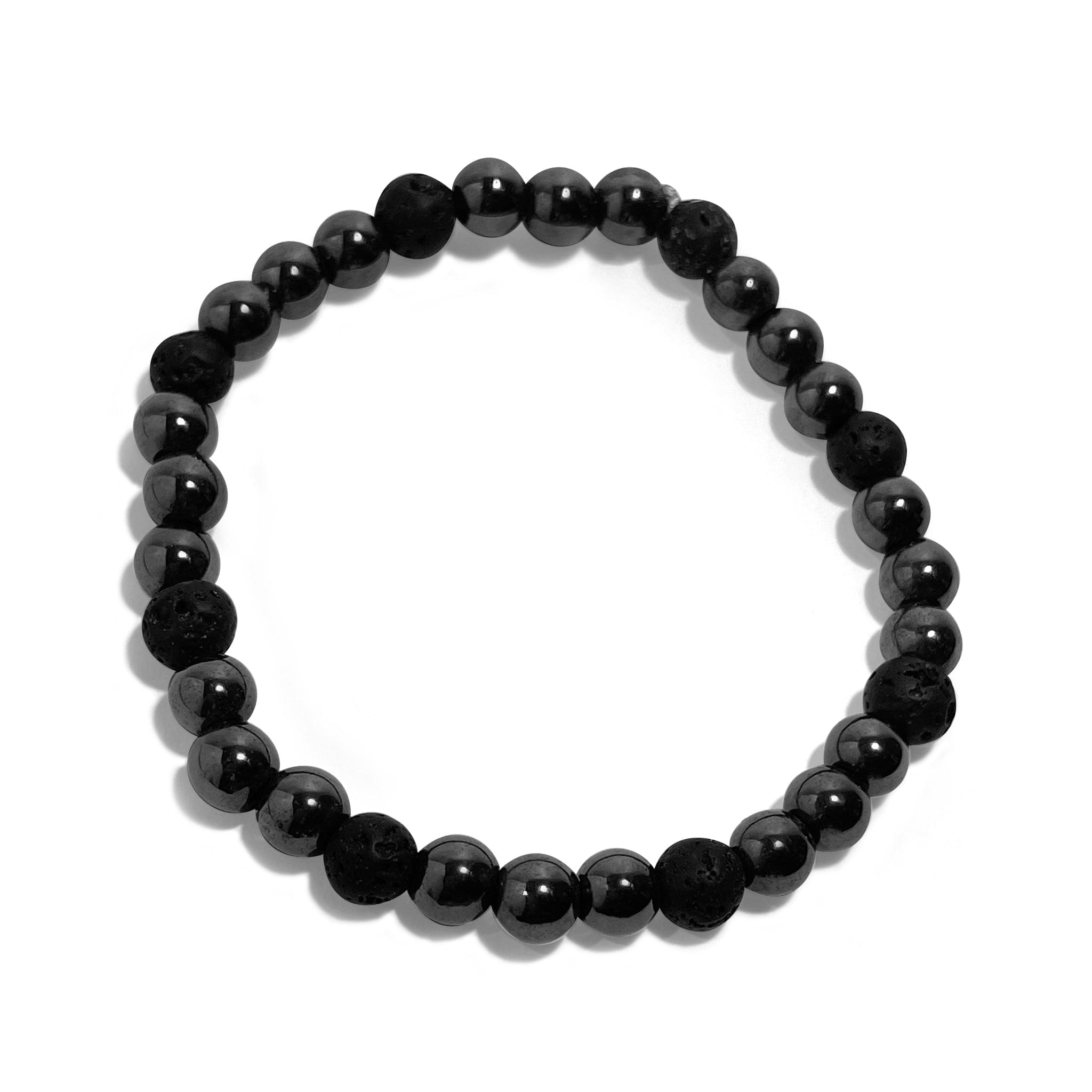 Hematite with Black Lava Stone Bracelet